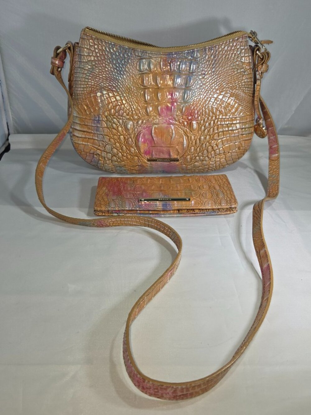Brahmin Shayna Courage Melbourne croc-embossed leather cross and Ady wallet
